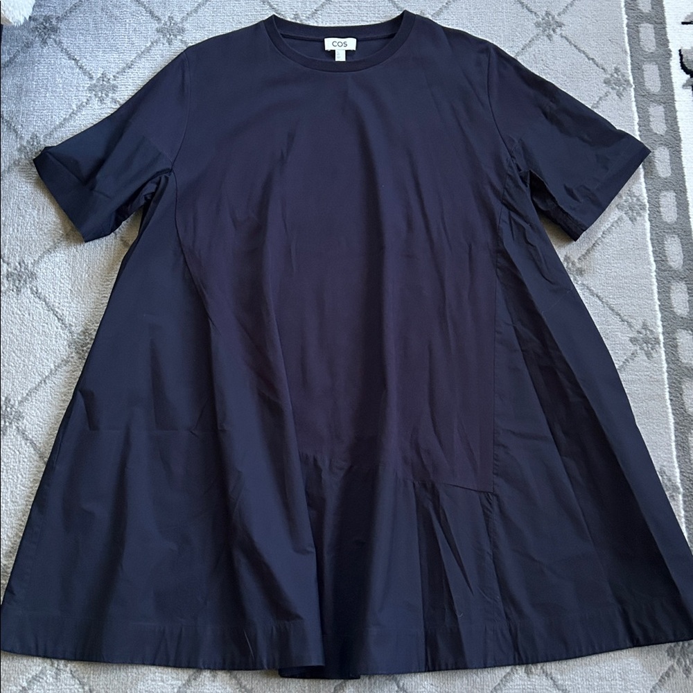 COS Navy A-Line Short Sleeve Mini Dress
